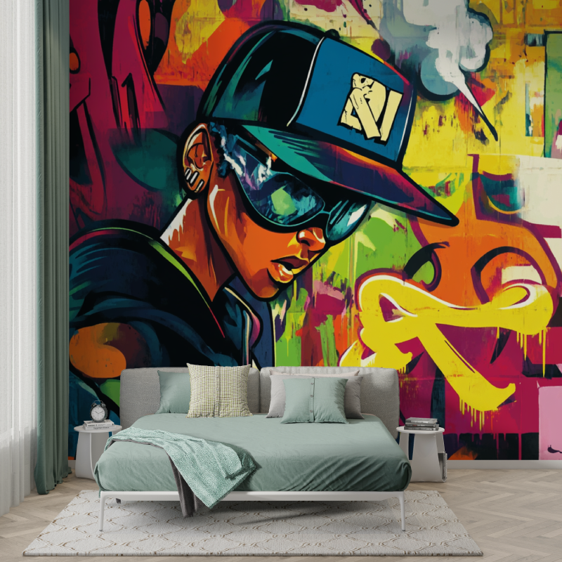Papier peint rap street art garcon123