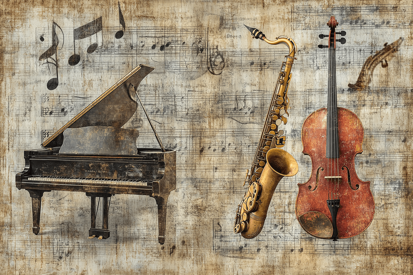Papier Peint Avec Instrument De Musique Ancien