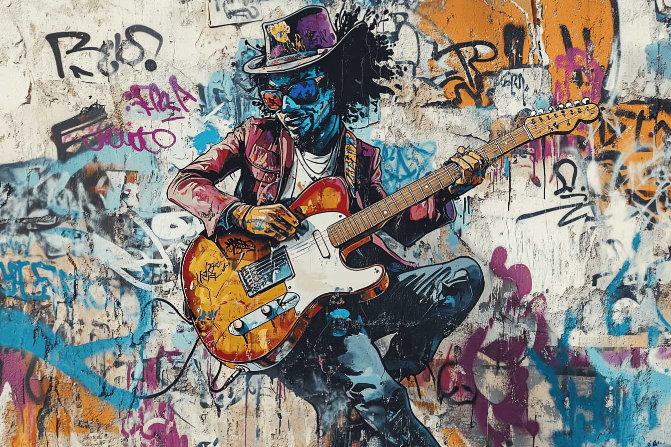 Papier Peint Musique Graffiti Couleur