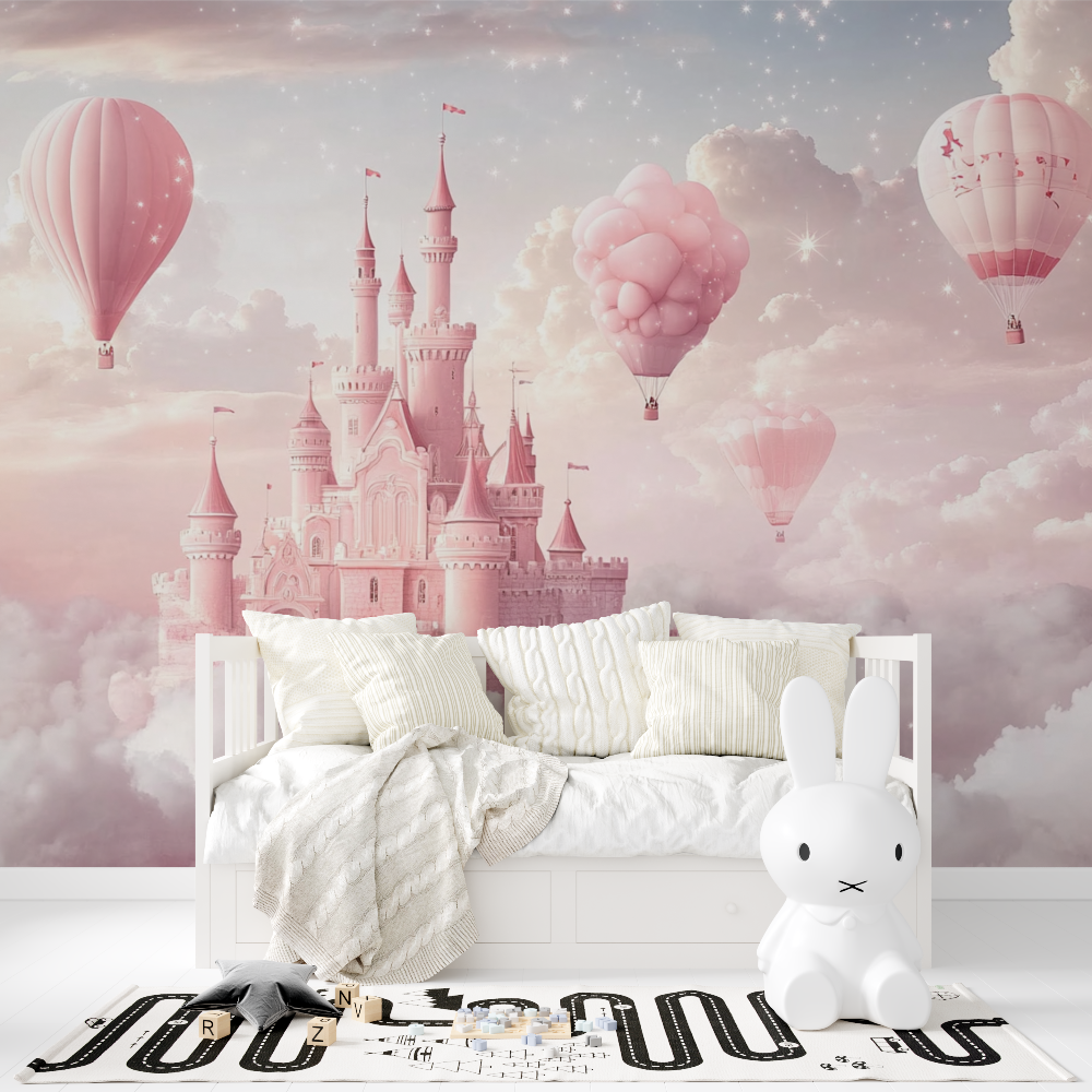 Papier peint princesse chateau ...s le ciel tapisserie fille