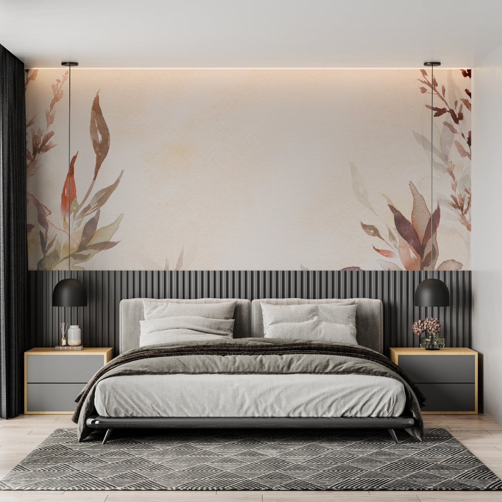 Papier peint aquarelle degrade terracotta chambre adulte