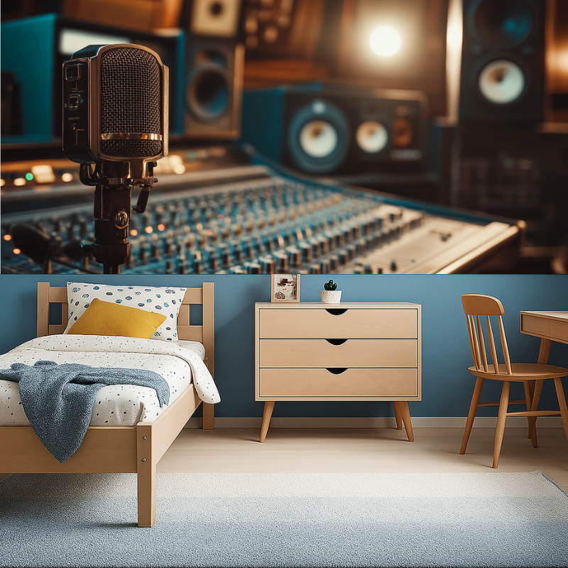 Papier peint studio musique garcon456