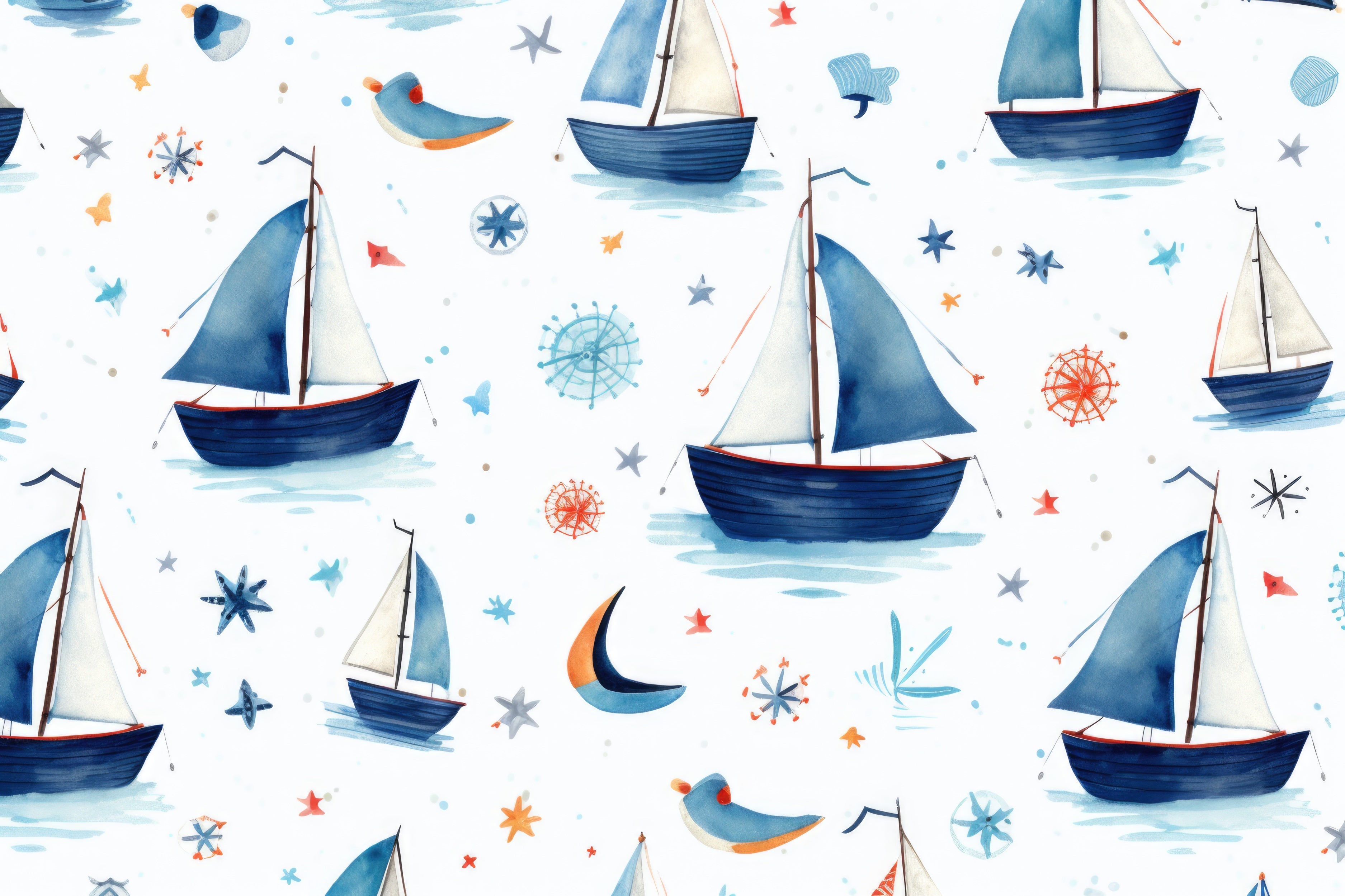 Papier peint bébé Voiliers nautiques