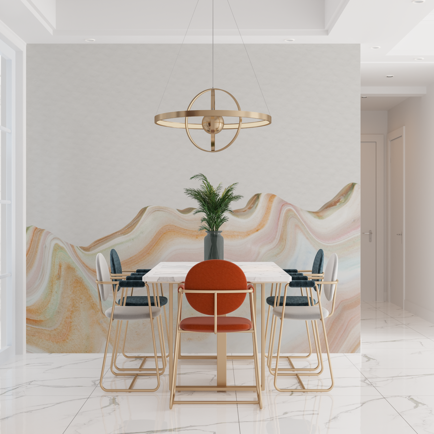Papier peint aquarelle chambre tendances