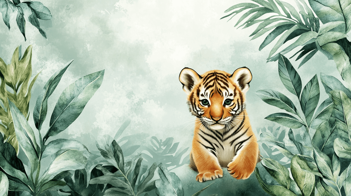 Papier Peint Tigre Jungle Douce