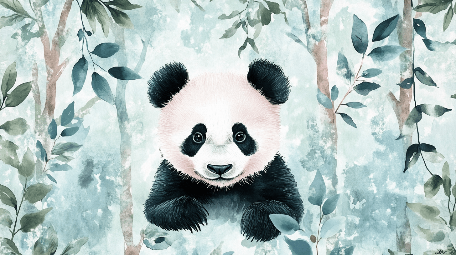 Papier Peint Panda Et Forêt Enchantée