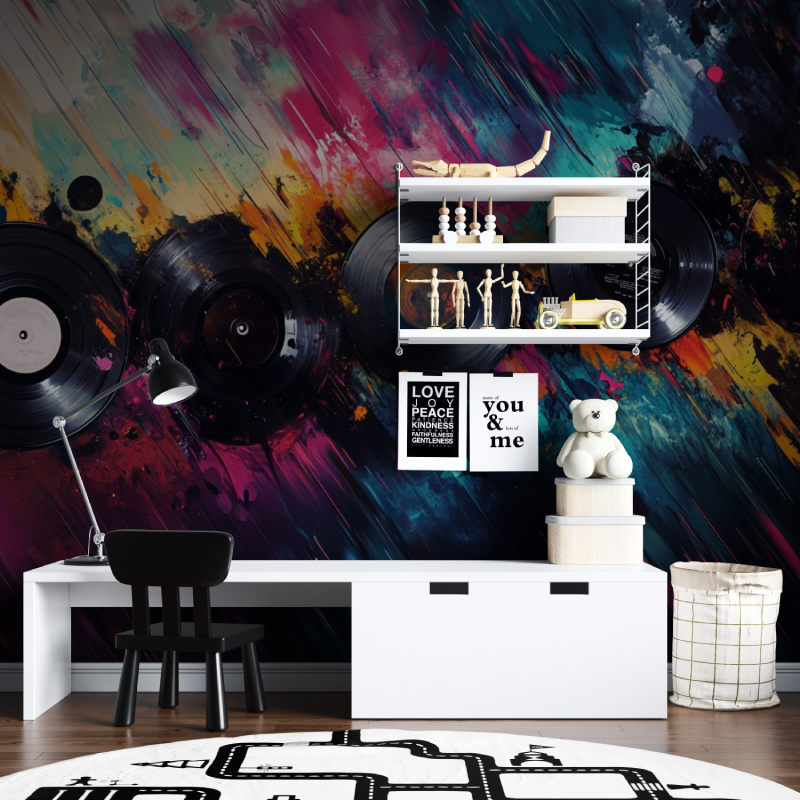Papier peint panoramique musique tapisserie chambre ados