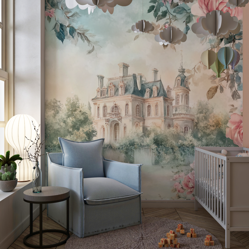 Papier peint princesse reverie florale chambre de fille