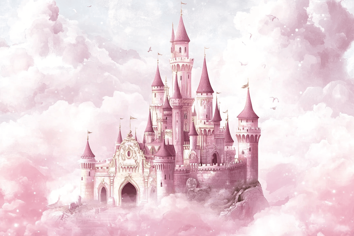 Papier Peint Princesse Château Rose