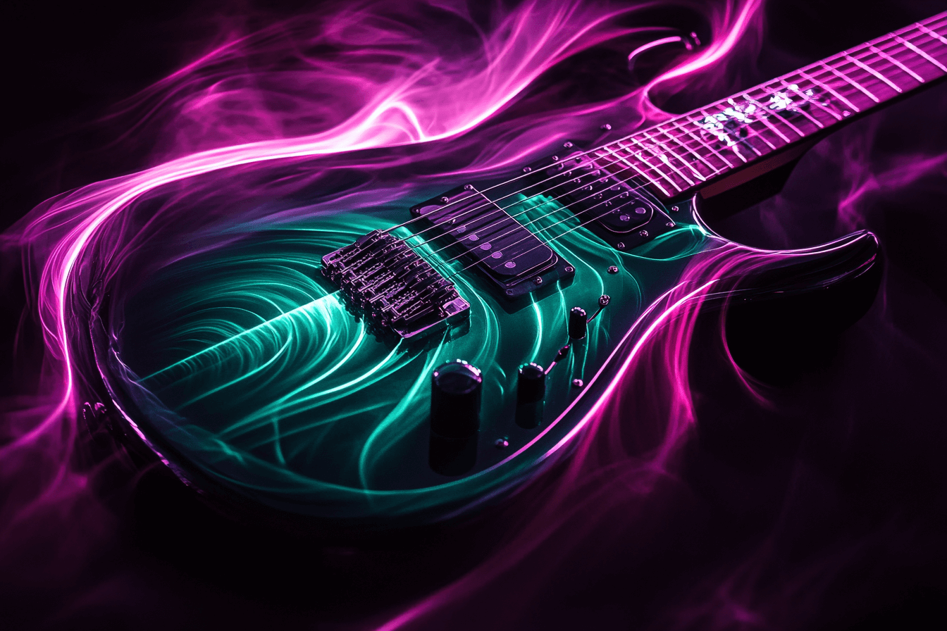Papier Peint Guitare Emeraude
