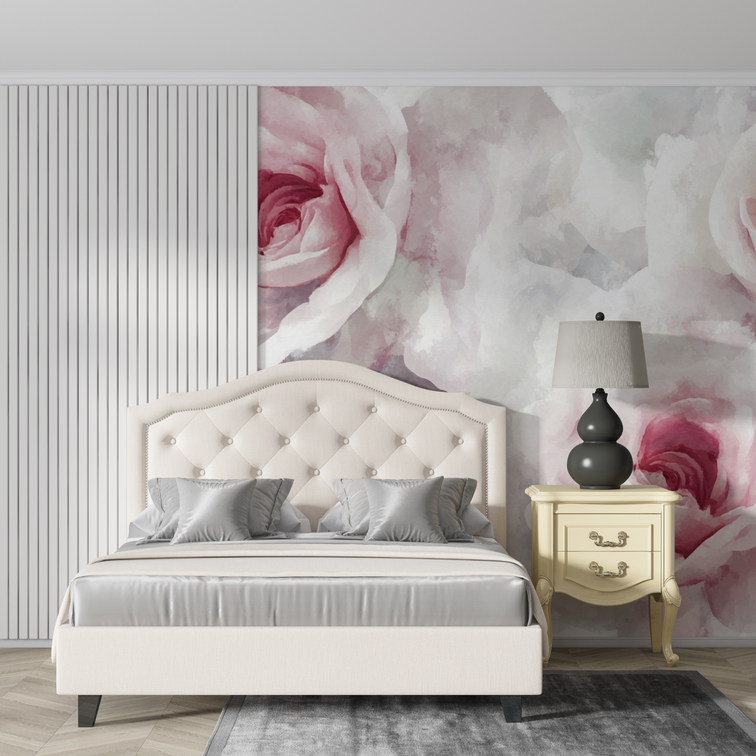 Papier peint aquarelle lys delicats design