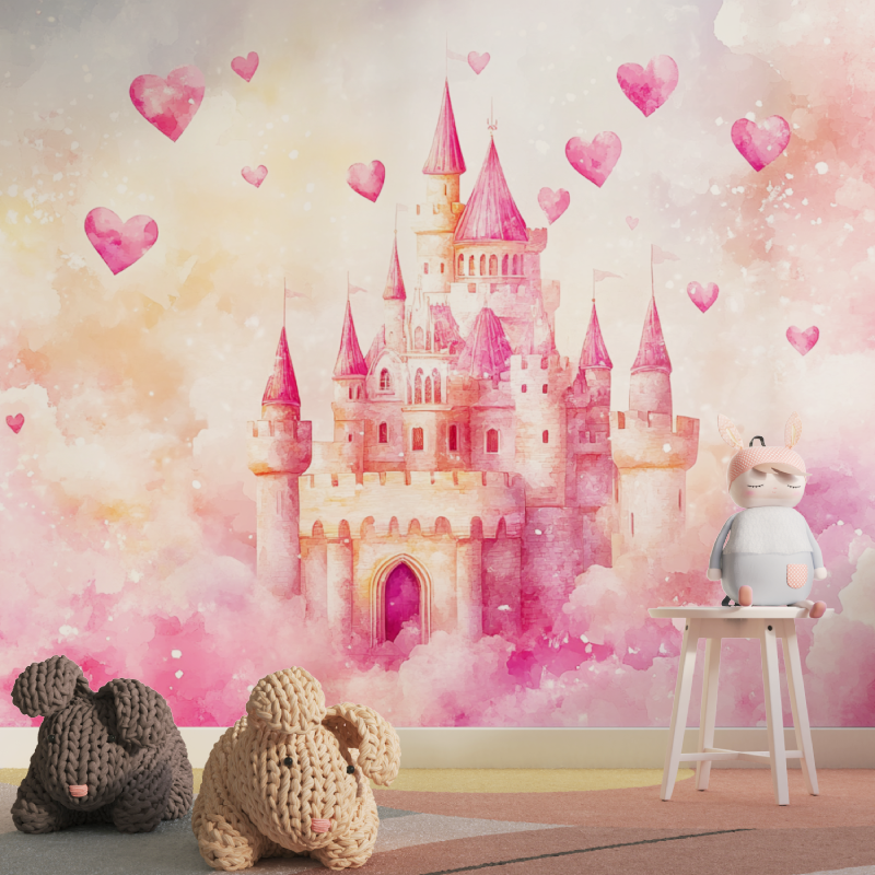 Papier peint princesse chateau ...bebe tapisserie pour fille