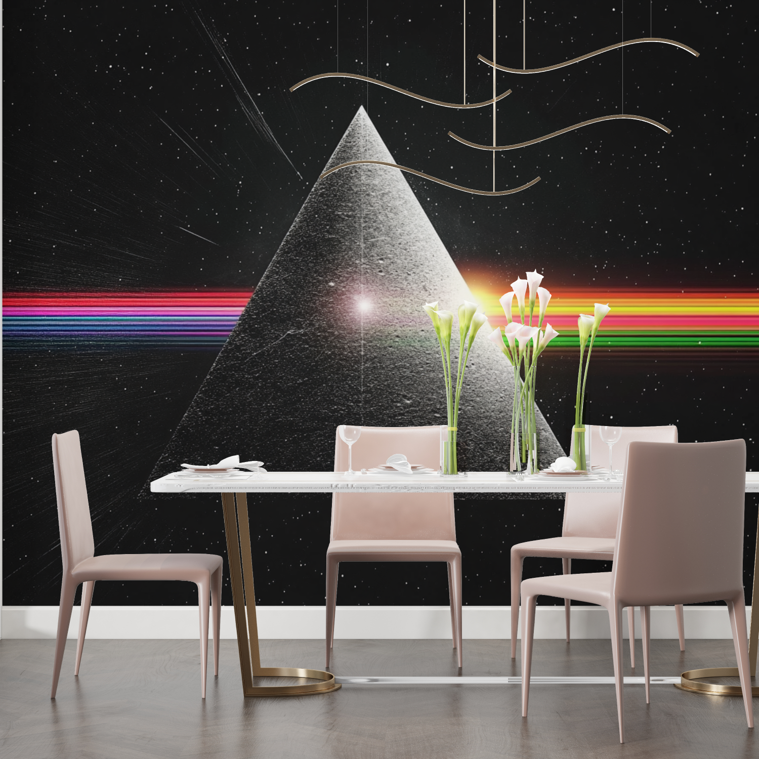 Papier peint pink floyd salon