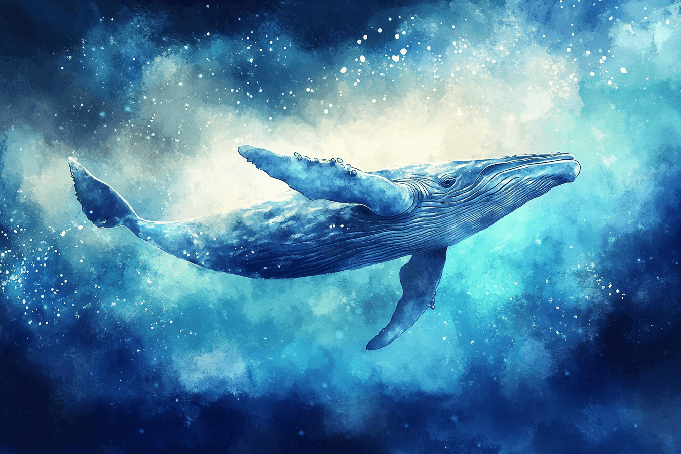 Papier Peint Marin Baleine Bleue