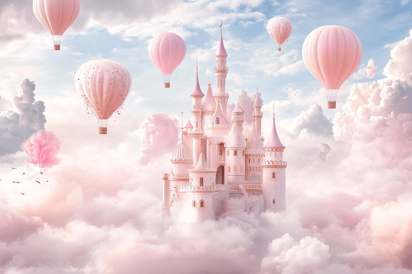 Papier Peint Princesse Ballon et Château