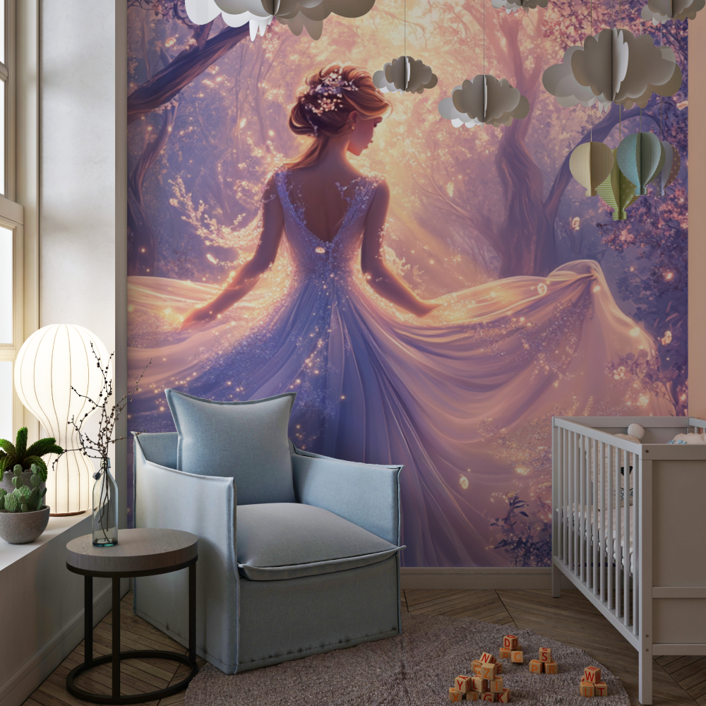Papier peint princesse delicate... feerique chambre de fille
