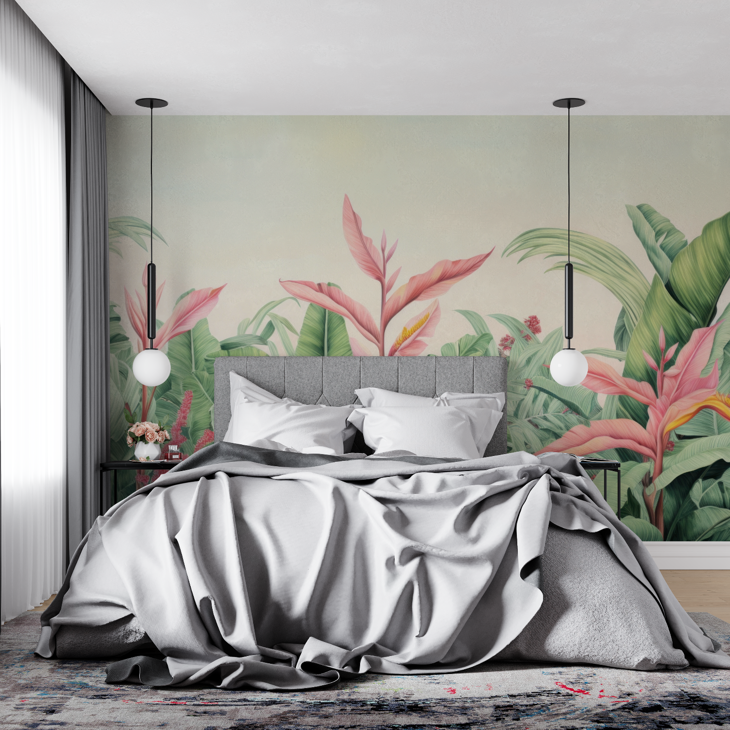 Papier peint aquarelle tropicale 4murs