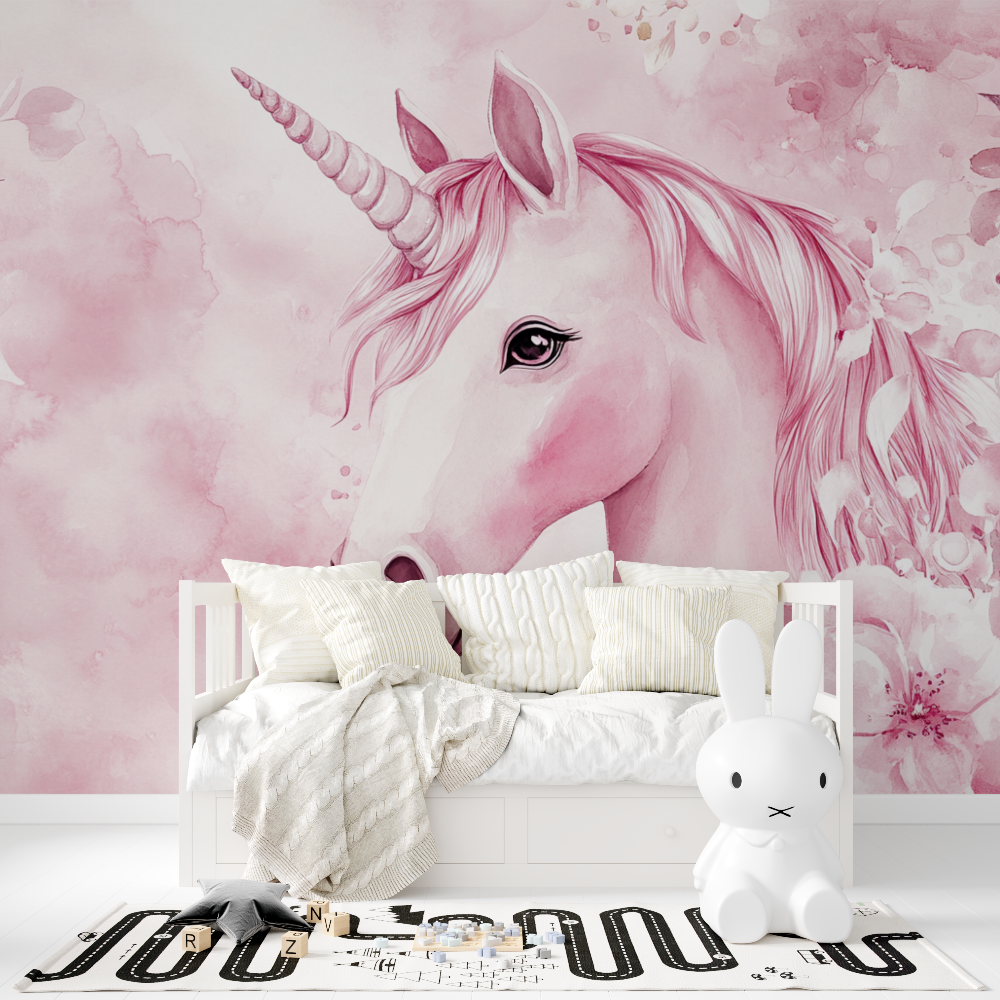 Papier peint chambre theme lico...mbre rose tapisserie fille