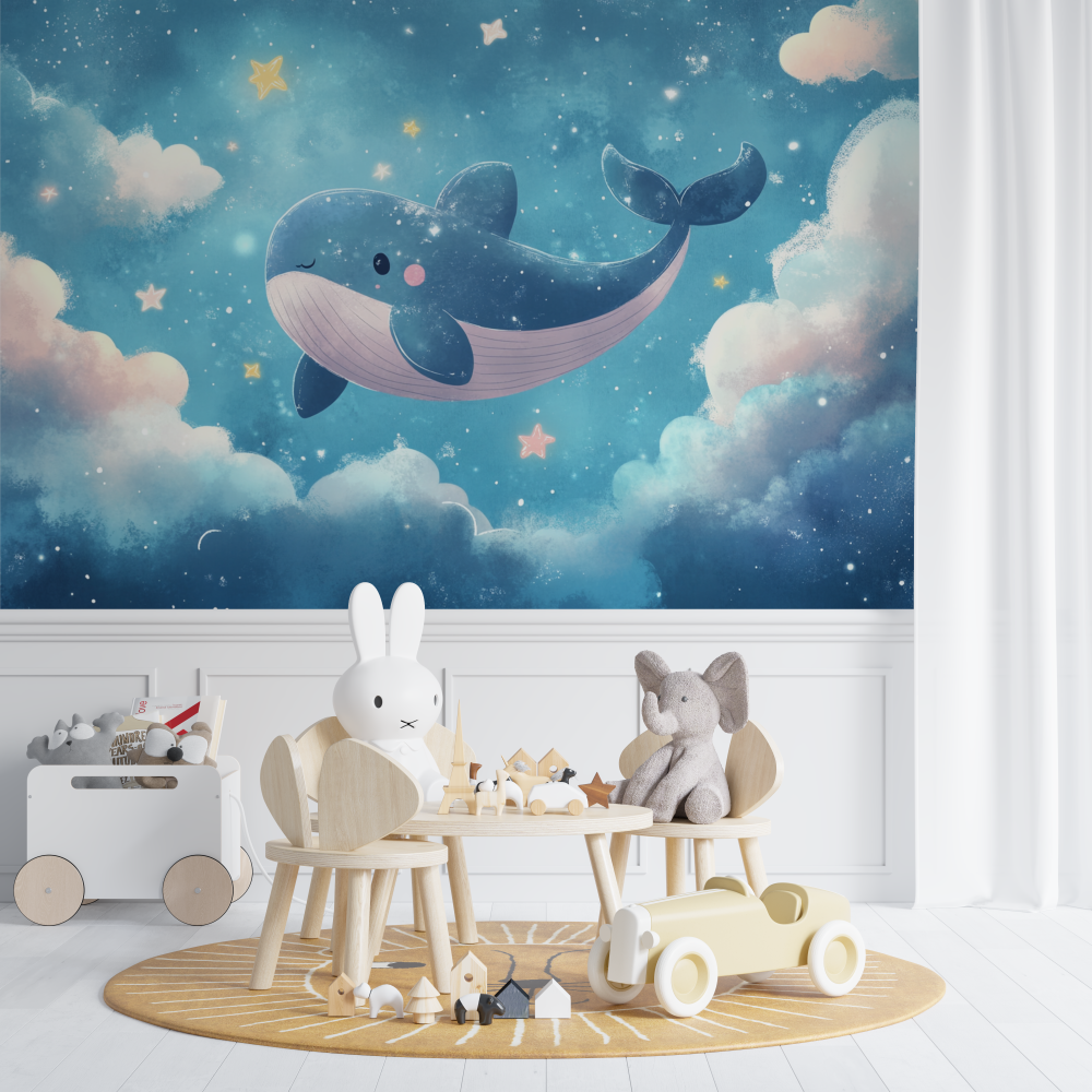 Papier peint marin cachalot royal chambre de bebe