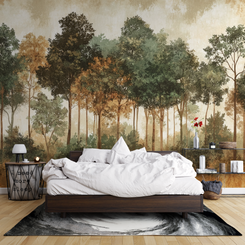 Papier peint foret terracotta leroy merlin mur