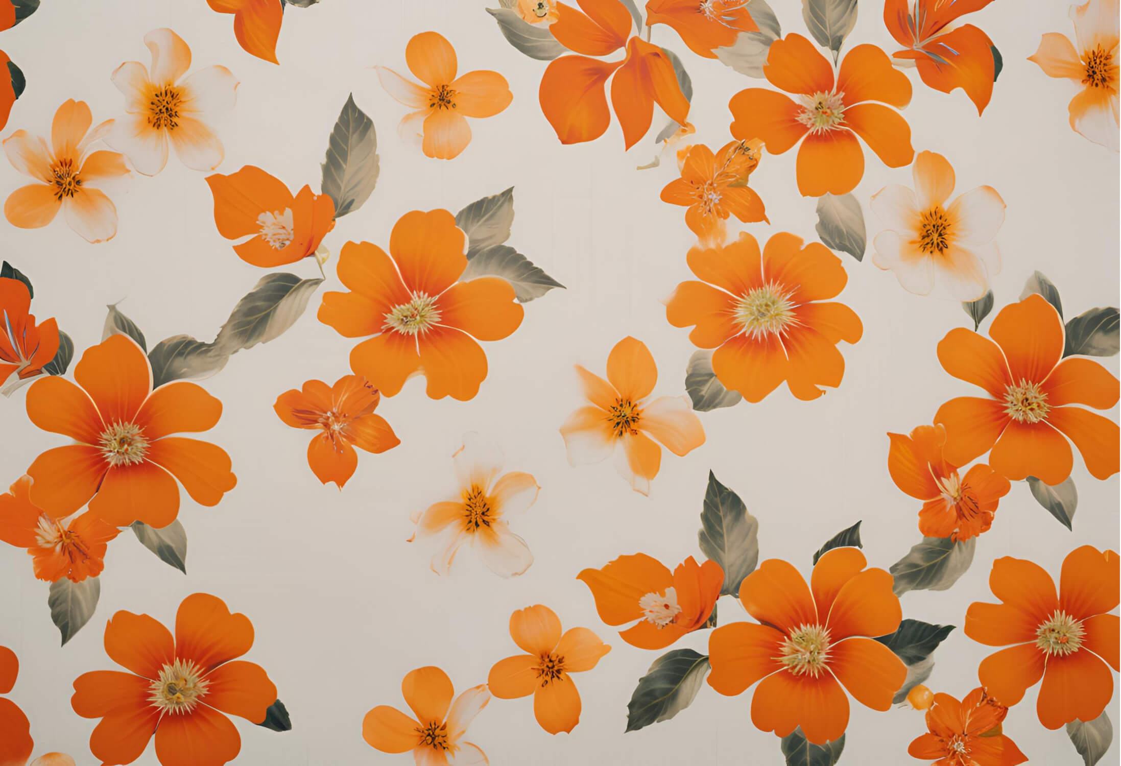 Papier Peint Fleur Orange