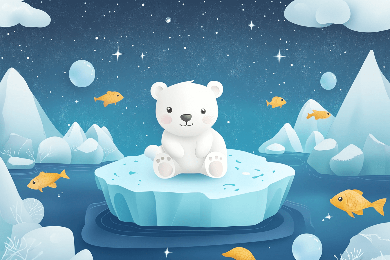 Papier Peint Bébé Ours Blanc