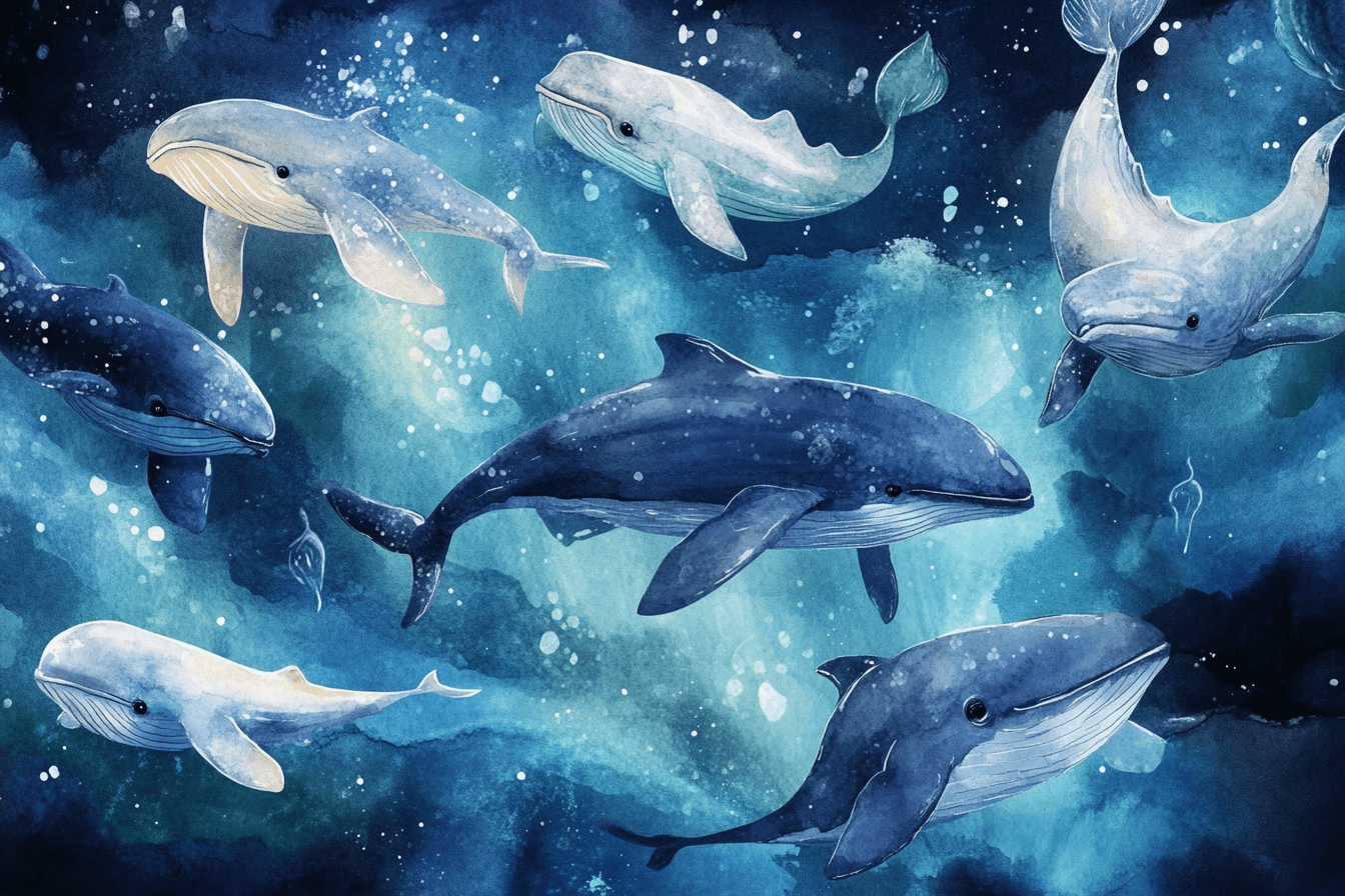 Papier Peint Marin Baleine Troupe Joyeuse