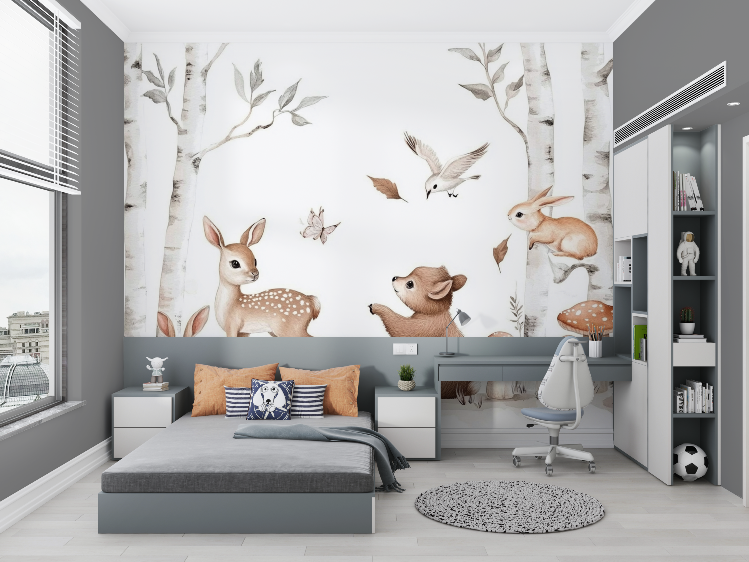 Papier Peint Enfant Forêt - chambre de garçon