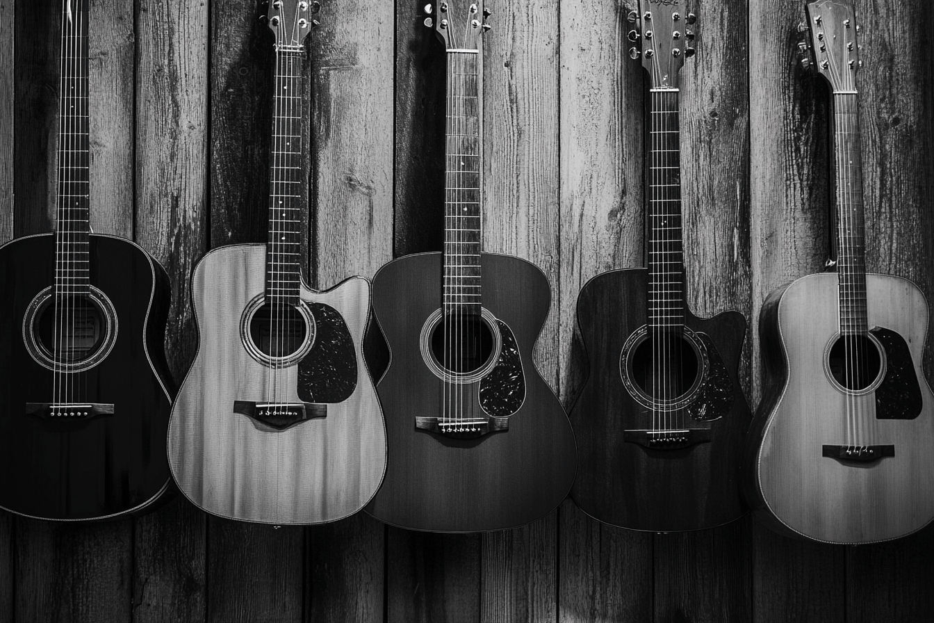 Papier Peint Guitare Noir Et Blanc