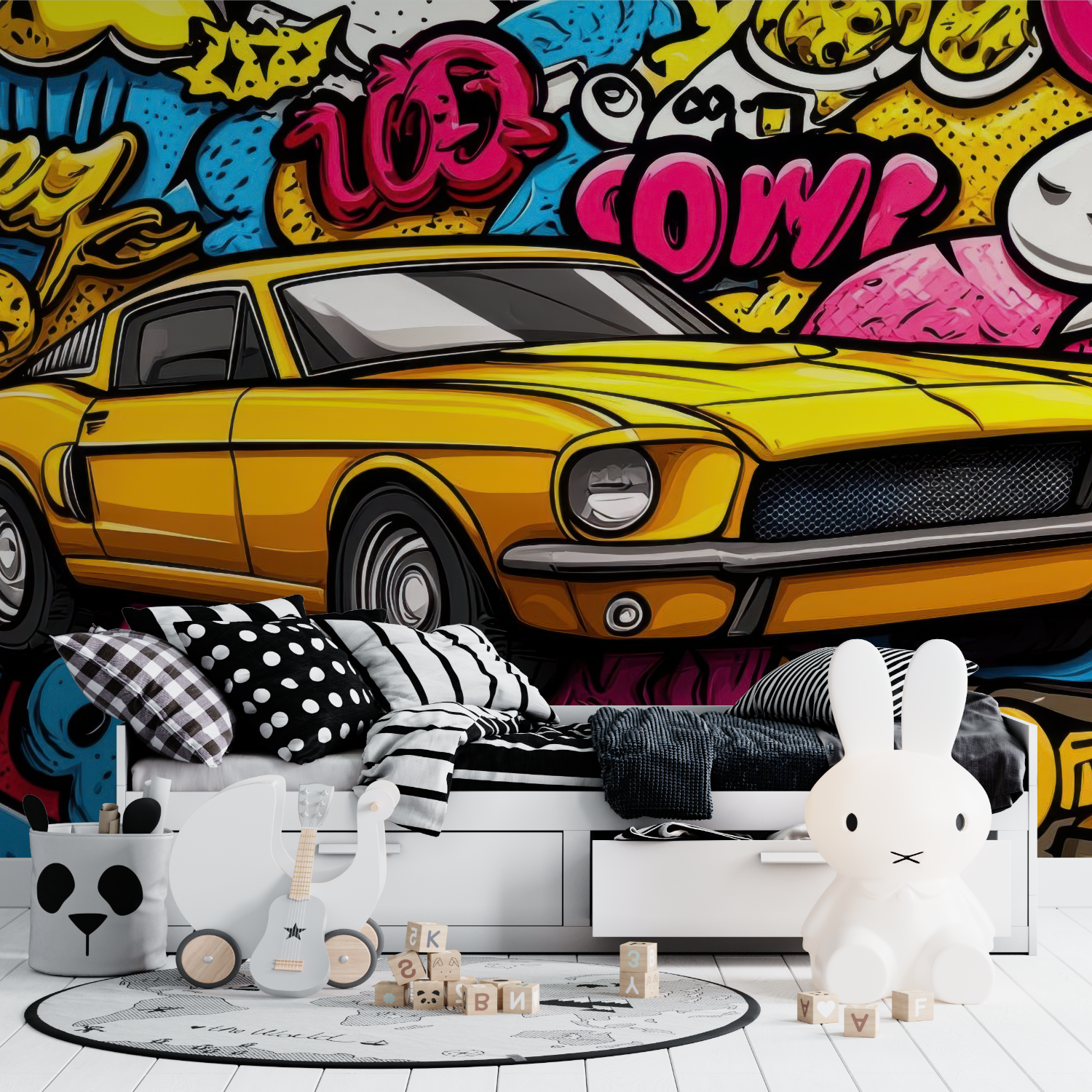 Papier peint voiture graffiti ado tapisserie ado