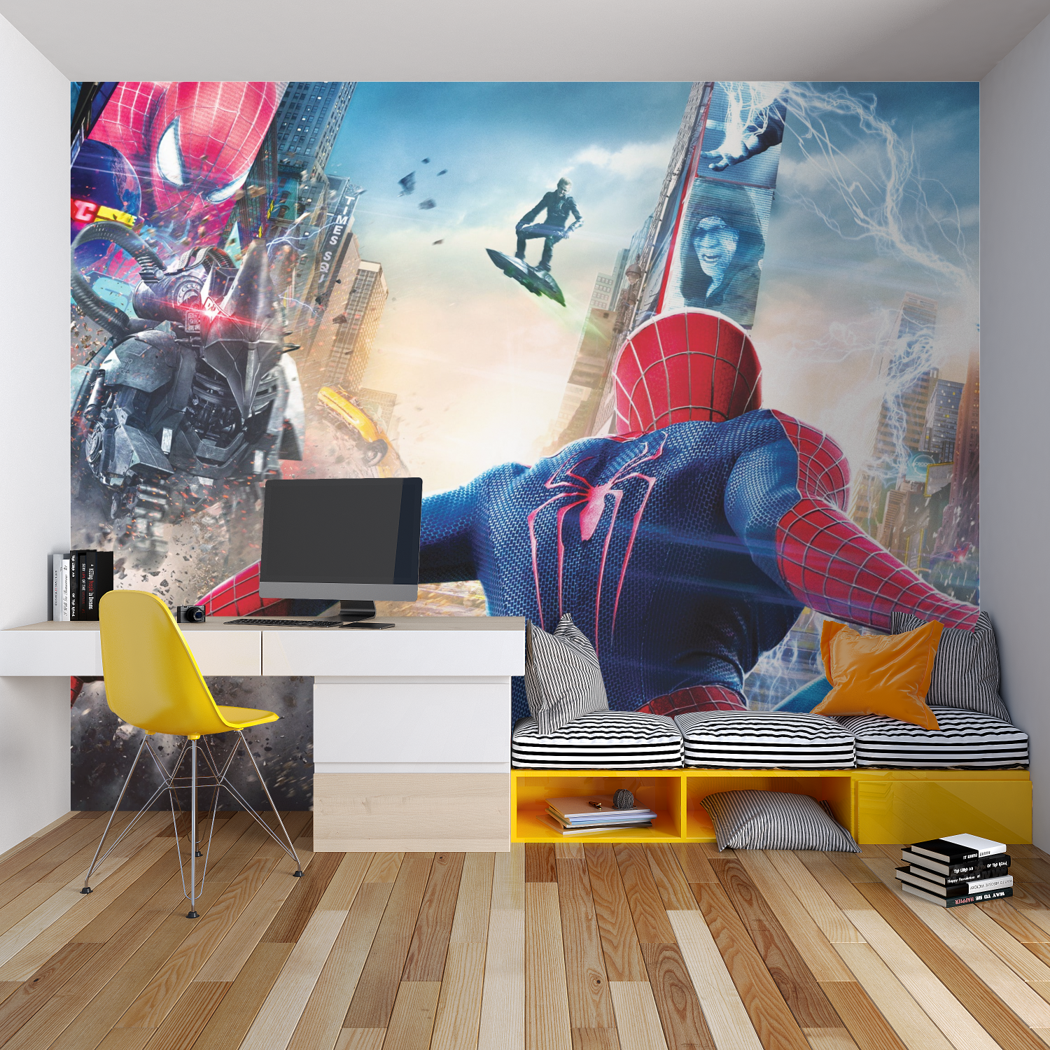 Papier Peint The Amazing Spiderman 2 - chambre garçon lit