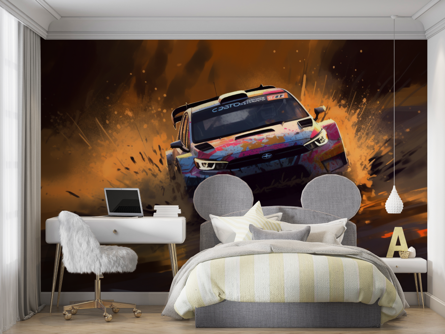 Papier peint voiture de rally mur chambre panoramique