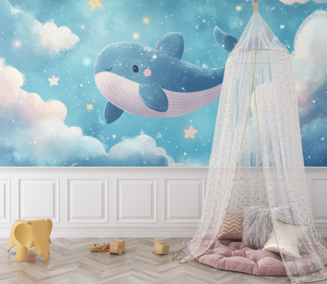 Papier peint marin cachalot royal bebe