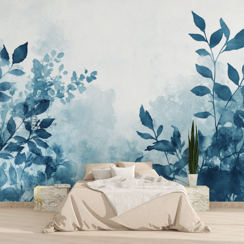 Papier peint aquarelle plantes ...naturelles tapisserie 2025