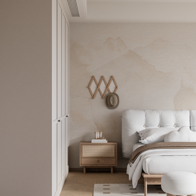 Papier peint aquarelle beiges mural