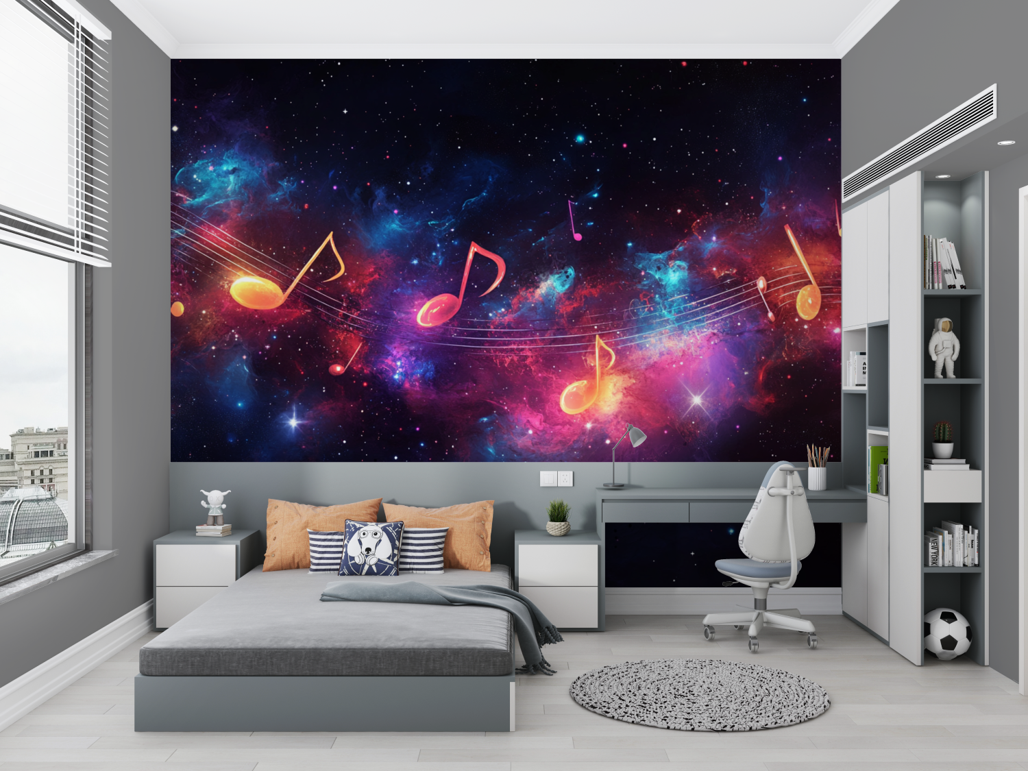 Papier peint chambre ado note de musique chambre petit