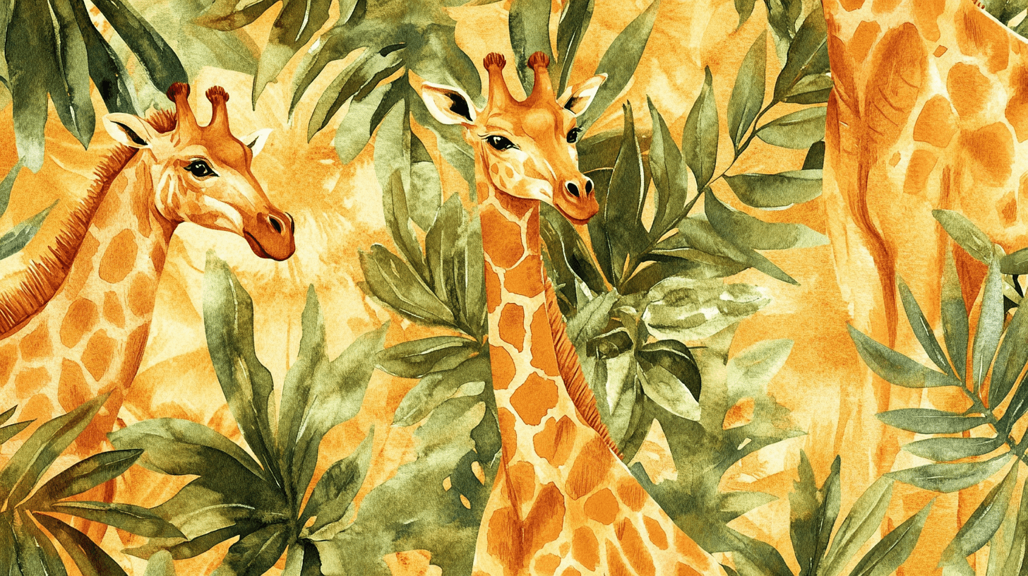 Papier Peint Animaux Safari Girafe Et Co.