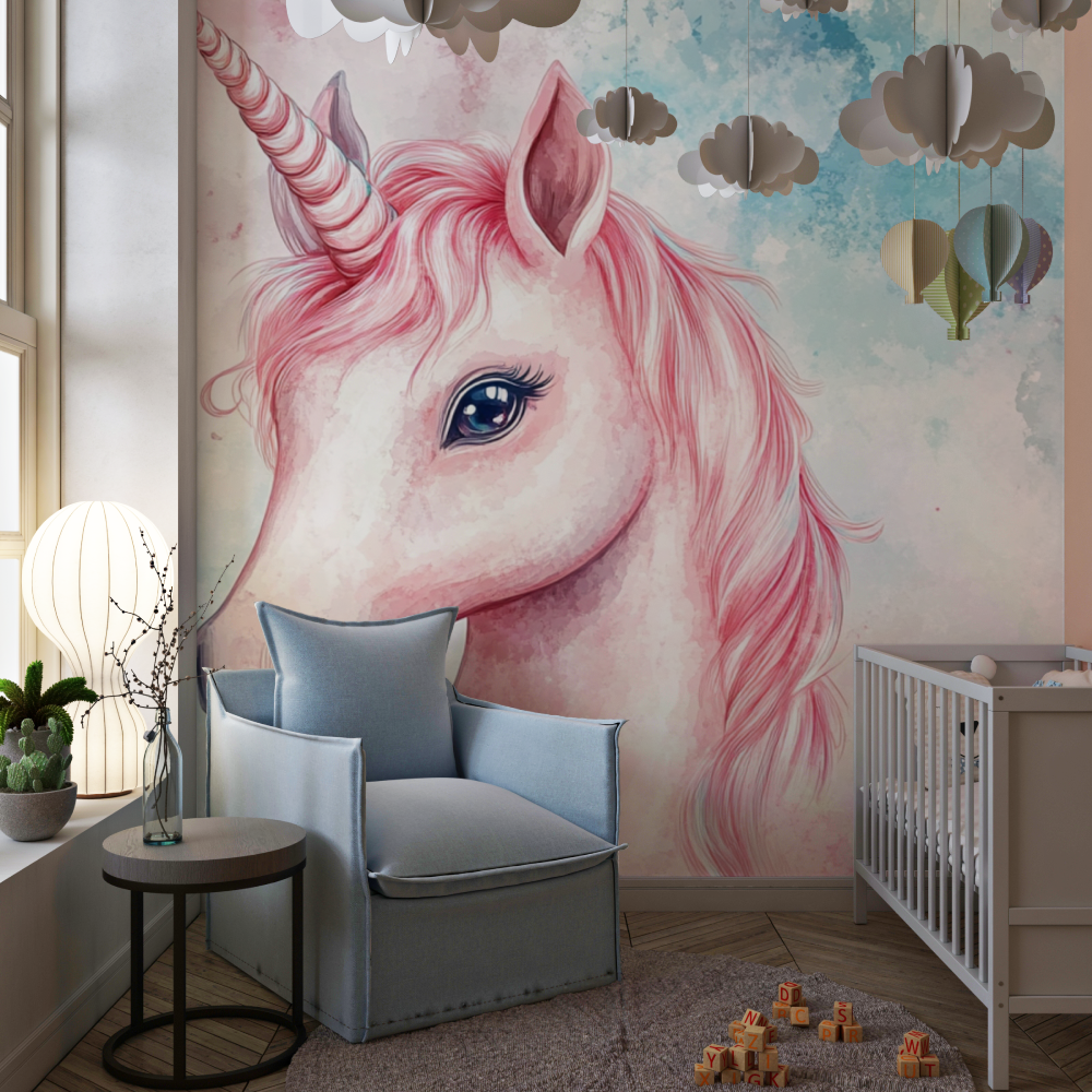 Papier peint licorne 3d elegance 3d chambre de fille