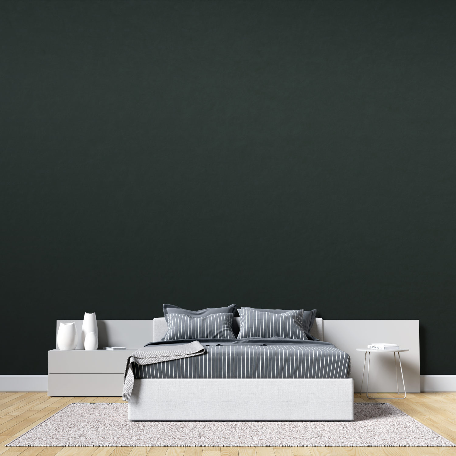Papier Peint Vert Foncé Uni - chambre adulte