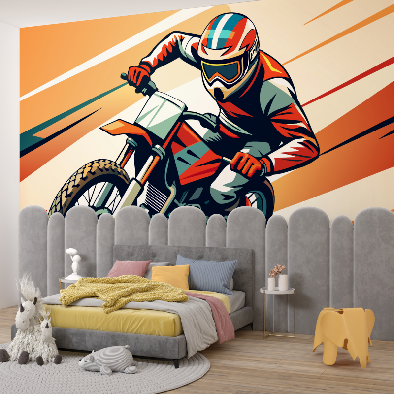 Papier peint garcon moto garcon345
