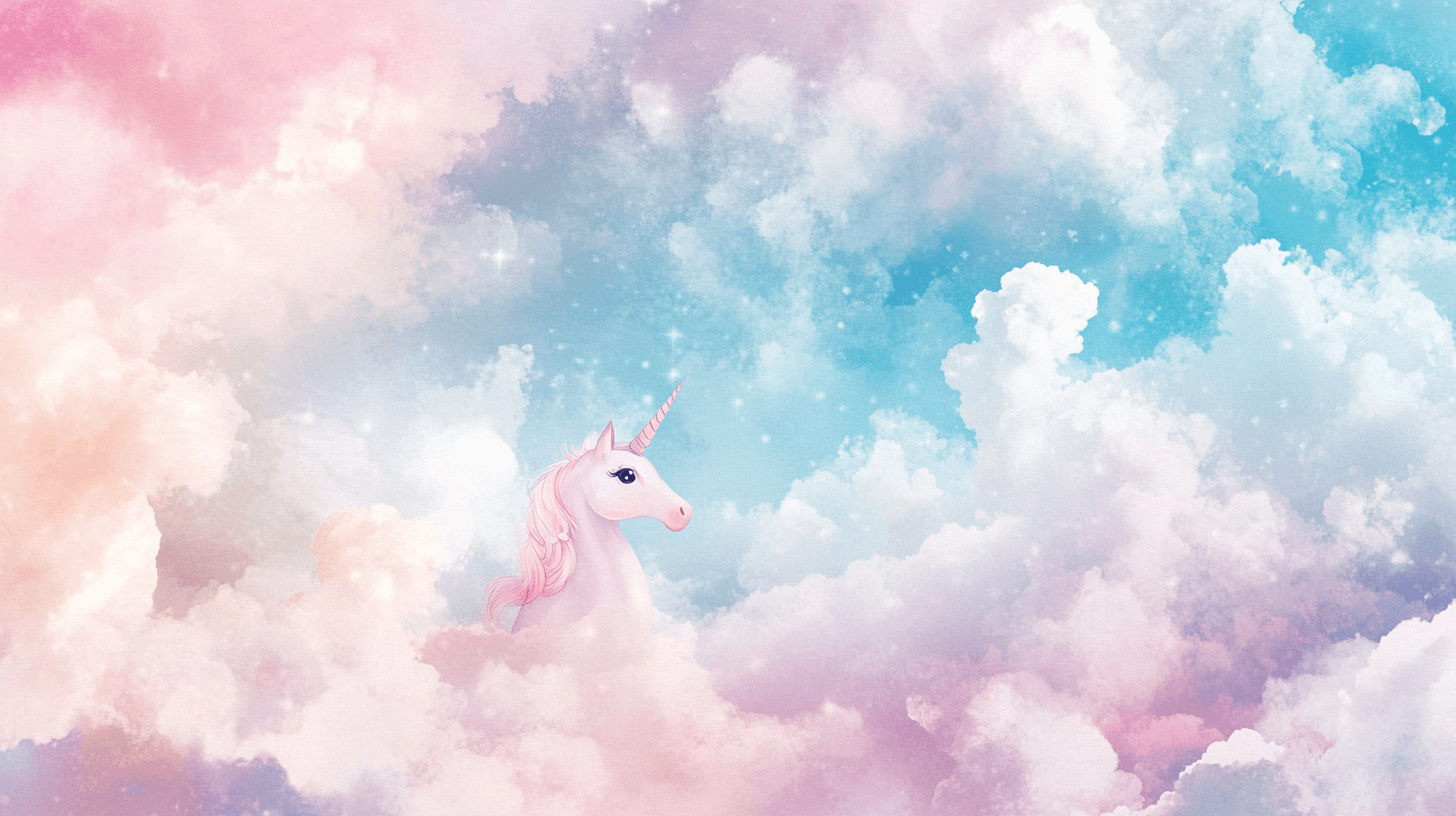 Papier Peint Décoration Licorne Chambre Nuage Fantaisie