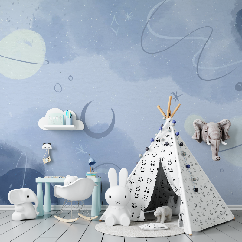 Papier peint espace planete enfant tapisserie murs