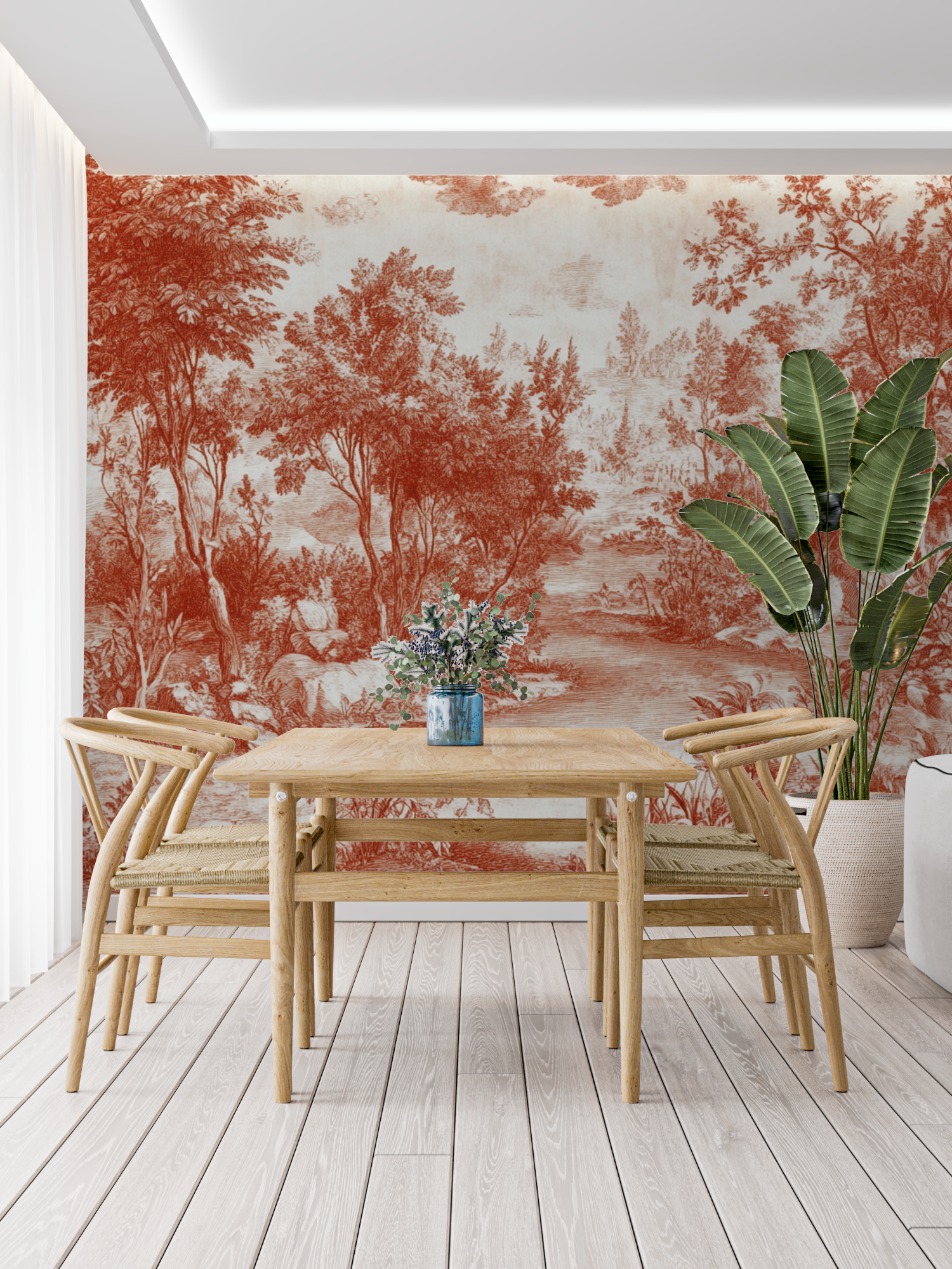 Papier peint terracotta chambre... jouy panoramique tendance