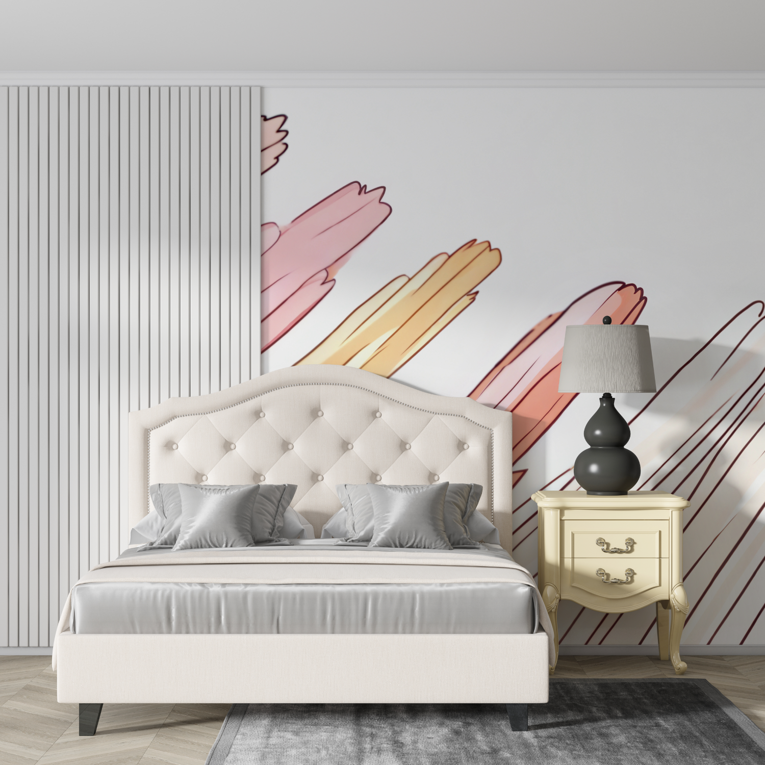 Papier peint aquarelle lignes abstraites design