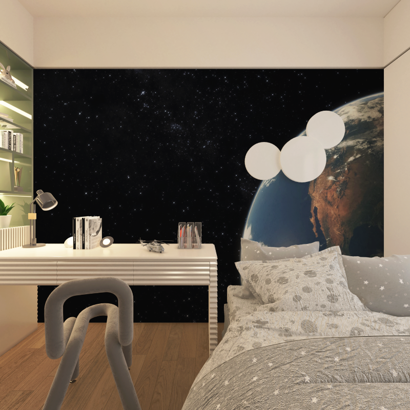 Papier peint planette terre espace chambre adolescents