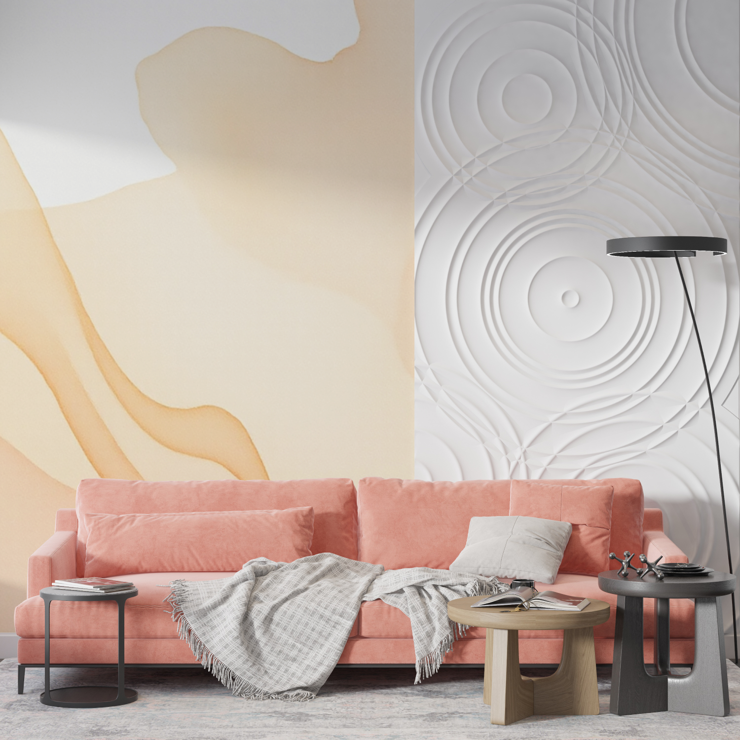 Papier peint aquarelle doux mur