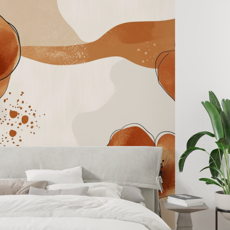 Papier peint aquarelle fleurs e...s boho tapisserie tendance