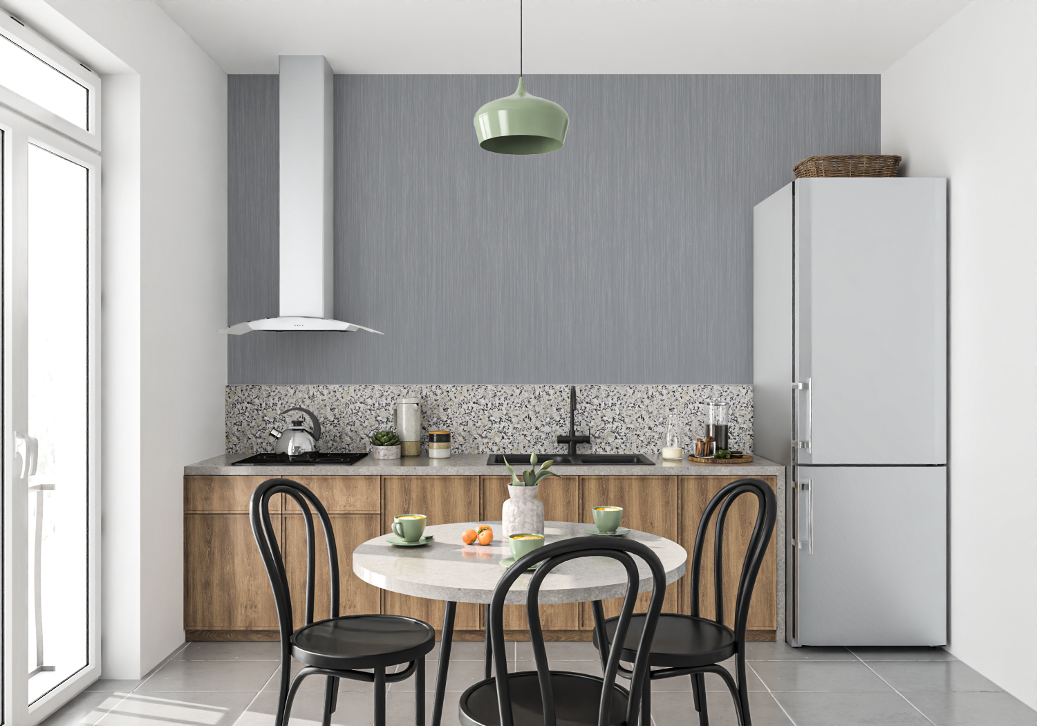 Papier Peint Gris Metal - 4murs
