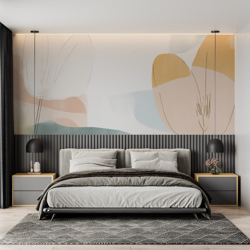 Papier peint aquarelle minimaliste mural adulte