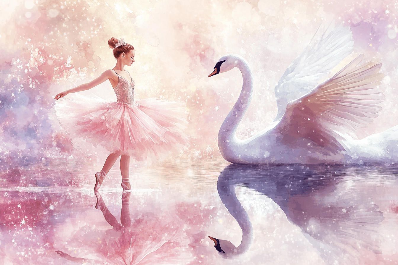 Papier Peint Princesse Cygne Noir et Ballerine